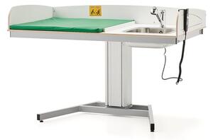 AJ Produkty Přebalovací pult NEIL, výškově nastavitelný, 1400 mm, s umyvadlem vpravo