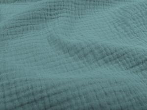 Biante Dětské mušelínové povlečení do postýlky Nature MSN-019 Pastelově modrozelené Do postýlky 90x130 a 40x60 cm