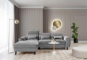 Elegantní rohová sedací souprava SUNNIVA - šedá, levý roh
