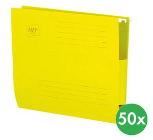 Závěsné desky s bočnicemi, žluté, 50 ks