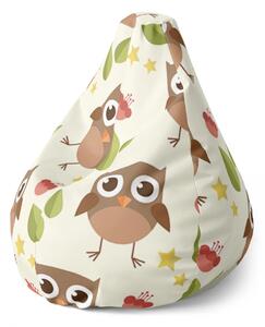 Sablio Sedací vak Pear Sovy - 70 x 95 x 15 cm