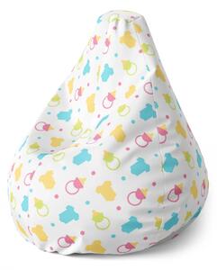 Sablio Sedací vak Pear Dudlíky a body - 70 x 95 x 15 cm
