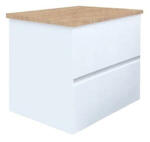 Koupelnová skříňka s krycí deskou SAT B-Way 59x50x45 cm bílá lesk BWAY260WDOAK