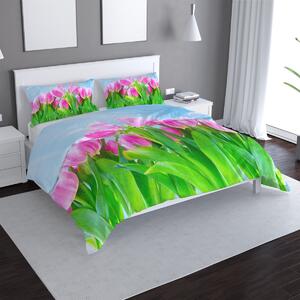 Sablio Povlečení Růžové tulipány - 140x200 / 90x70