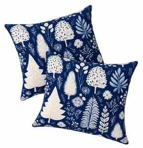 Sada 2 ks povlaků na polštář INDIGO BLOOM 45x45 cm