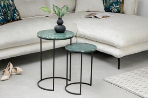 2SET odkládací stolek ELEMENTS 55/45 CM zelený mramor Nábytek | Doplňkový nábytek | Odkládací stolky