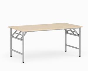Konferenční stůl FAST READY, 160x80 cm, šedostříbrná podnož, bříza