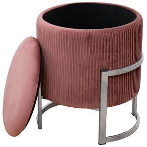 Ak furniture Taburet PURTO růžový