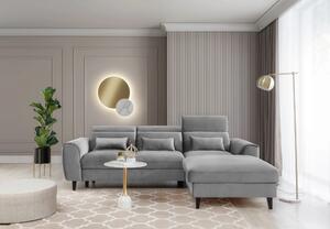 Elegantní rohová sedací souprava SUNNIVA - šedá, pravý roh