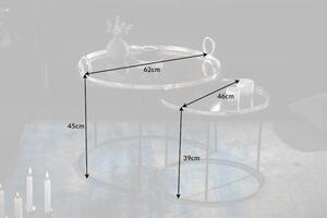 2SET odkládací stolky ELEMENTS ORIENTAL stříbrný Nábytek | Doplňkový nábytek | Odkládací stolky