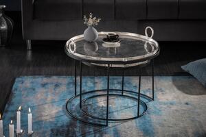 2SET odkládací stolky ELEMENTS ORIENTAL stříbrný Nábytek | Doplňkový nábytek | Odkládací stolky