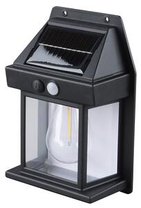 SOLIGHT LED solární lucerna nástěnná, teplá bílá, 12x17cm, černá