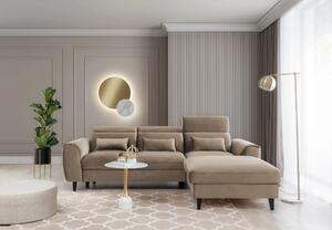 Elegantní rohová sedací souprava SUNNIVA - béžová, pravý roh