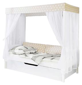 POSTEL S NEBESY, 90/200 cm bílá, béžová MID.YOU - Jednolůžkové postele, Online Only