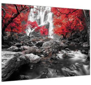 Obraz - Vodopády v podzimní krajině (70x50 cm)