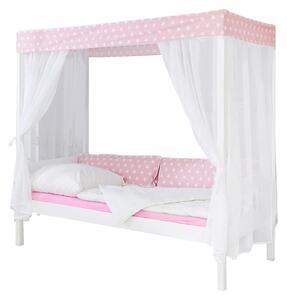 POSTEL S NEBESY, 90/200 cm růžová, bílá MID.YOU - Jednolůžkové postele, Online Only