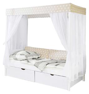 POSTEL S NEBESY, 90/200 cm bílá, béžová MID.YOU - Jednolůžkové postele, Online Only