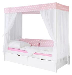 POSTEL S NEBESY, 90/200 cm růžová, bílá MID.YOU - Jednolůžkové postele, Online Only