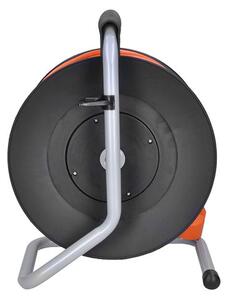 SOLIGHT Prodlužovací přívod na bubnu, 1 zásuvka, 50m, oranžový kabel, 3x 1,5mm2