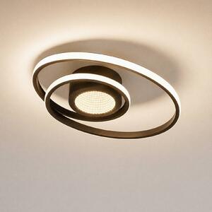 Lindby LED stropní svítidlo Thalina, 45 cm, stmívatelné, Infinity Tunnel, stmívatelný, Černá, Obývací pokoj / jídelna, kov, Moderní