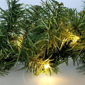 SOLIGHT LED vánoční girlanda s jehličím, 5m, 80x LED, časovač, 3xAA, IP44