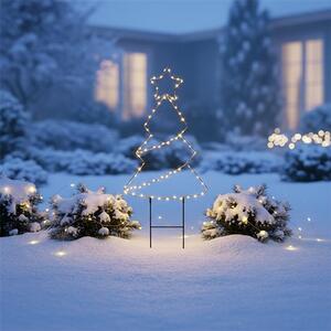 SOLIGHT LED venkovní dekorace vánoční stromeček IP44, 85x LED, časovač, 68cm, 3x AA