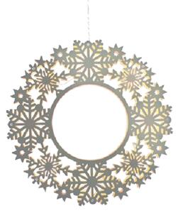 SOLIGHT LED dřevěný vánoční věnec, 10x LED, bílá, 30cm, časovač, 2x AA