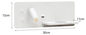 Immax 08285L-LED Nástěnné svít. s pol., USB a bezdr. nab. LED/3W/230V + LED/3W