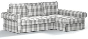 Potah na pohovku IKEA Backabro rozkládací se šezlongem barva šedá látka pletený vzor, vzorované