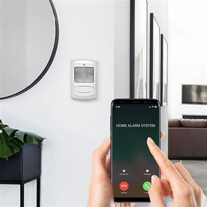 SOLIGHT Pohybový senzor+GSM alarm, dálkové ovládání, bílý