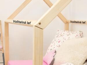 Dětská postel domeček TERY - Pastelově růžová, 120x200 cm