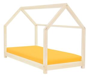 Dětská postel domeček TERY - Nelakovaná, 80x160 cm
