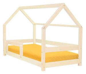 Dětská postel domeček TERY s bočnicí - Transparentní vosková lazura matná, Rozměr: 140x200 cm