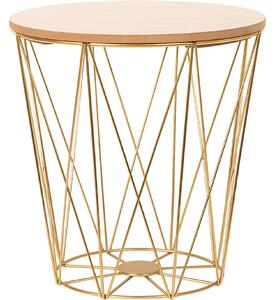 Tutumi - Drátěný příruční stolek - přírodní/zlatá - 34x34x34 cm