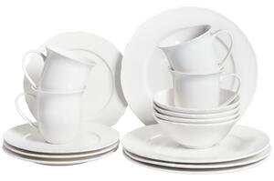 Sada 16 kusů nádobí ELDERBERRY Porcelán Bílá