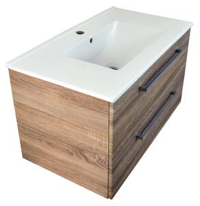 Koupelnová skříňka s keramickým umyvadlem Vermont S 80 - sonoma