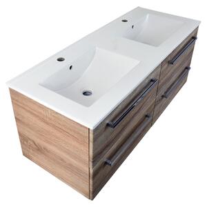 Koupelnová skříňka s keramickým umyvadlem Vermont S 120 - sonoma