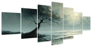Obraz - Olejomalba stromu s oceánem (210x100 cm)