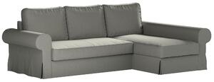 Potah na pohovku IKEA Backabro rozkládací se šezlongem barva šedá látka pletený vzor
