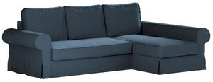 Potah na pohovku IKEA Backabro rozkládací se šezlongem barva modrá látka pletený vzor