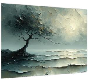 Obraz - Olejomalba stromu s oceánem (70x50 cm)