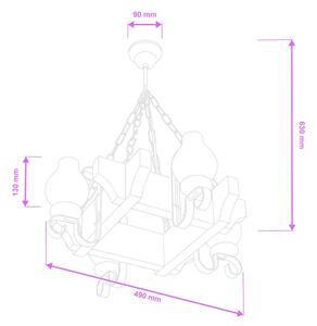 Brilagi - Lustr na řetězu QUEEN 4xE14/40W/230V buk