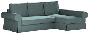 Potah na pohovku IKEA Backabro rozkládací se šezlongem barva modrá látka pletený vzor