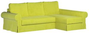 Potah na pohovku IKEA Backabro rozkládací se šezlongem barva zelená látka lesklé, sametová