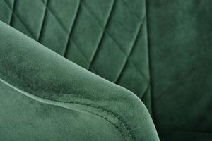 Halmar Jídelní sametová židle K421 - tmavě zelená