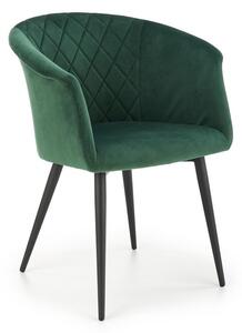 Halmar Jídelní sametová židle K421 - tmavě zelená