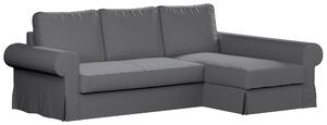 Potah na pohovku IKEA Backabro rozkládací se šezlongem barva šedá látka pletený vzor