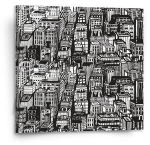 Sablio Obraz Kreslené mrakodrapy - 110x110 cm