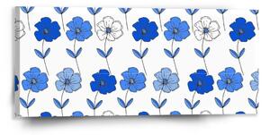 Sablio Obraz Modré květiny - 110x50 cm
