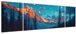 Obraz - Kempování v horách (170x50 cm)
